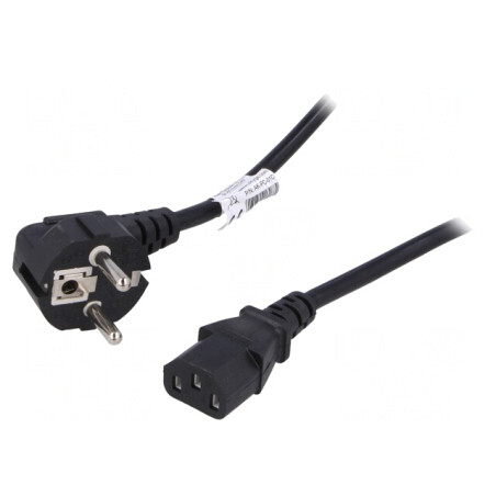 Cablu Alimentare 3x0.75mm2 cu Ștecăr Unghiular și Conector IEC C13 | Electronic-mag.ro | Componente Electronice