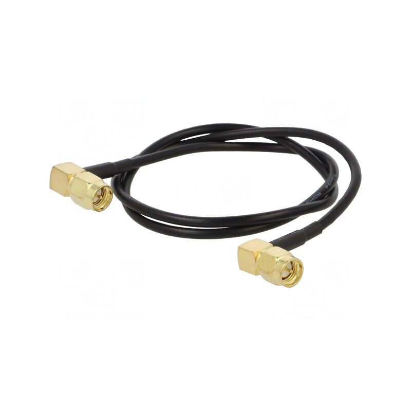 Cablu SMA 50Ω 0,5m Negru în Unghi | Electronic-mag.ro | Componente Electronice