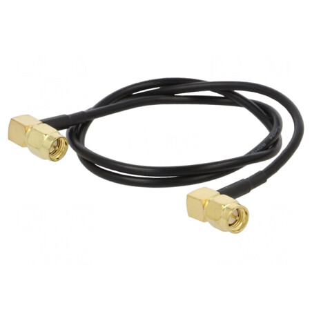 Cablu SMA 50Ω 0,5m Negru în Unghi | Electronic-mag.ro | Componente Electronice