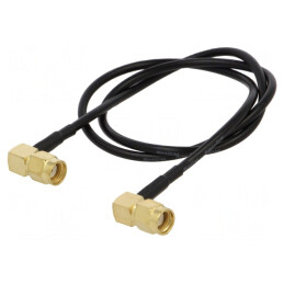 Cablu RP-SMA 50Ω 0,5m Negru în Unghi