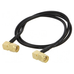 Cablu RP-SMA Tată la SMA Mufă 0,5m Negru în Unghi 50Ω | Electronic-mag.ro | Componente Electronice
