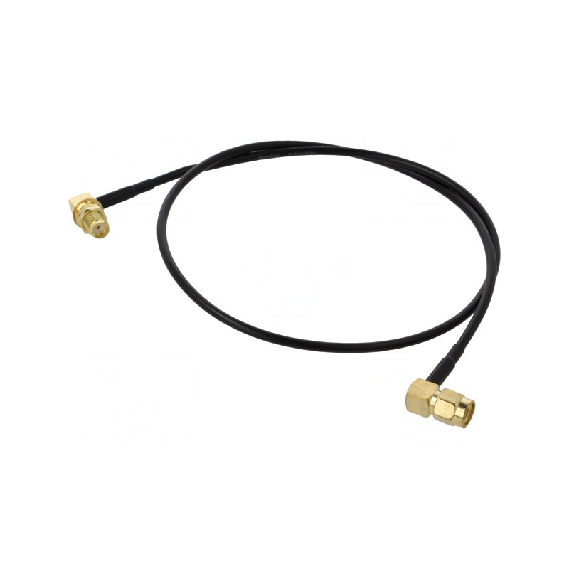 Cablu RP-SMA Tată la SMA Soclu Negru în Unghi 0,5m 50Ω | Electronic-mag.ro | Componente Electronice