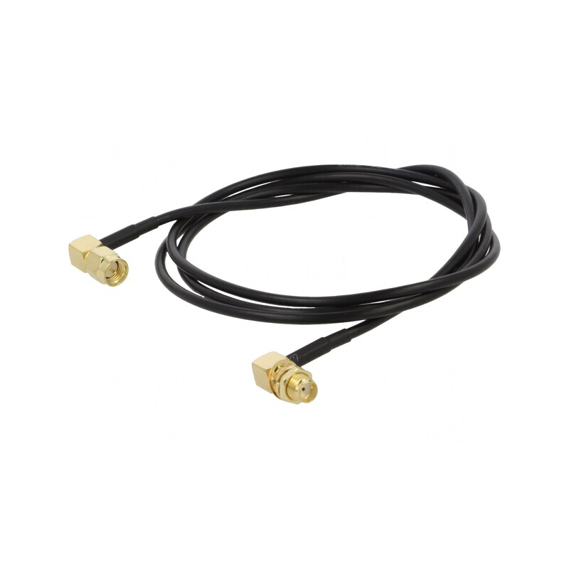 Cablu SMA 50Ω 0,5m Negru în Unghi | Electronic-mag.ro | Componente Electronice
