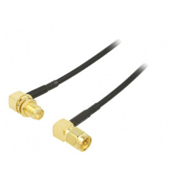 Cablu RP-SMA Mamă la SMA Mufă 0,5m Negru în Unghi 50Ω | Electronic-mag.ro | Componente Electronice