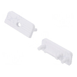 Obturator Alb pentru Profile LED cu Orificiu - 20 Buc ABS | Electronic-mag.ro | Componente Electronice