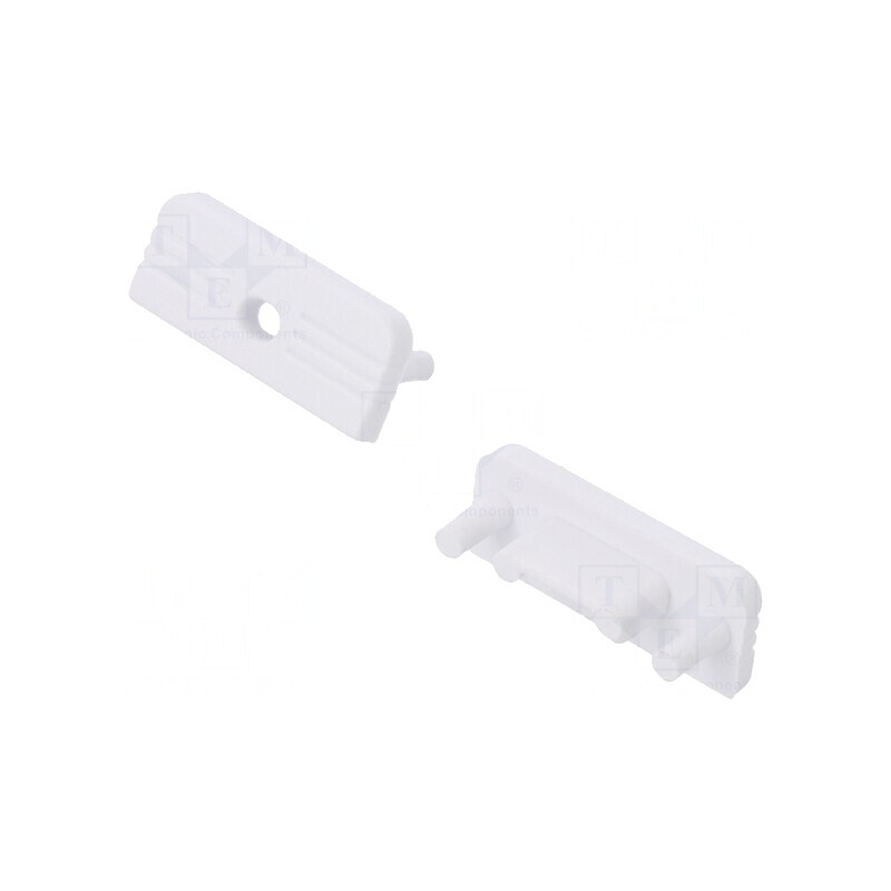 Obturator Alb pentru Profile LED cu Orificiu - 20 Buc ABS | Electronic-mag.ro | Componente Electronice