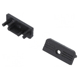 Obturator Negru pentru Profil LED cu Orificiu - 20 Bucăți | Electronic-mag.ro | Componente Electronice
