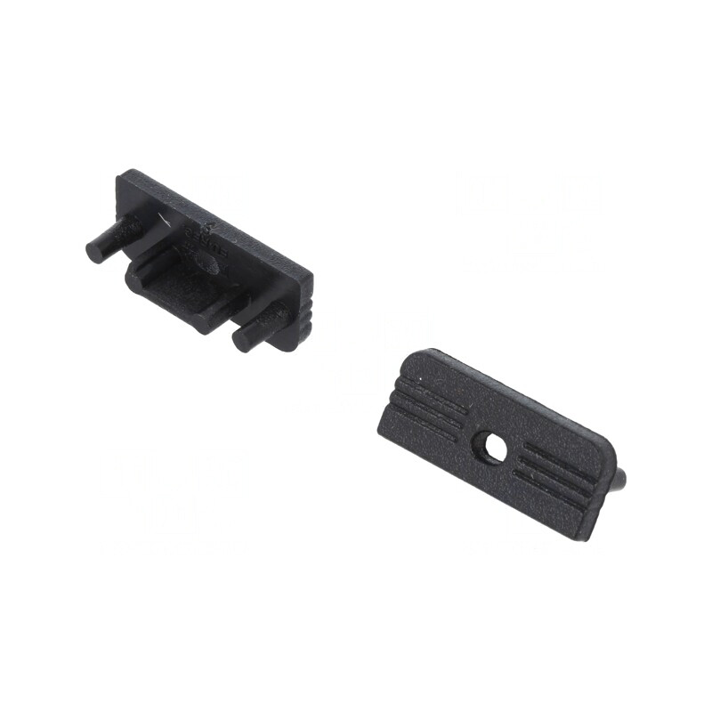 Obturator Negru pentru Profil LED cu Orificiu - 20 Bucăți | Electronic-mag.ro | Componente Electronice