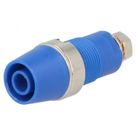Soclu Banană 4mm 32A 1kV Albastru Nichelat | Electronic-mag.ro | Componente Electronice