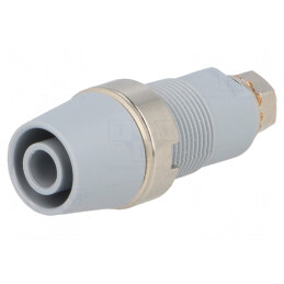 Soclu banană 4mm gri 32A 1kV cu izolație | Electronic-mag.ro | Componente Electronice