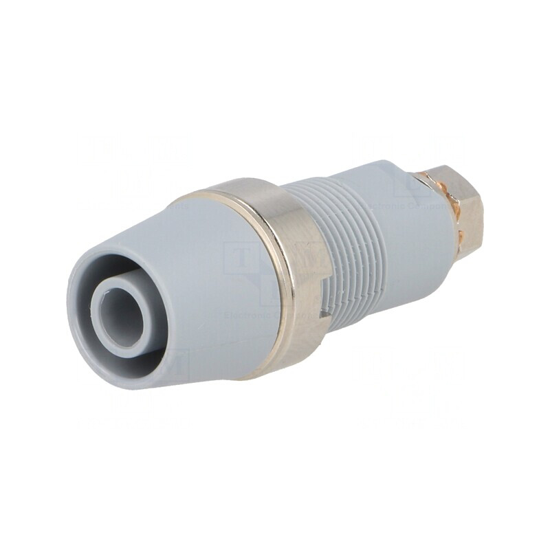 Soclu banană 4mm gri 32A 1kV cu izolație | Electronic-mag.ro | Componente Electronice