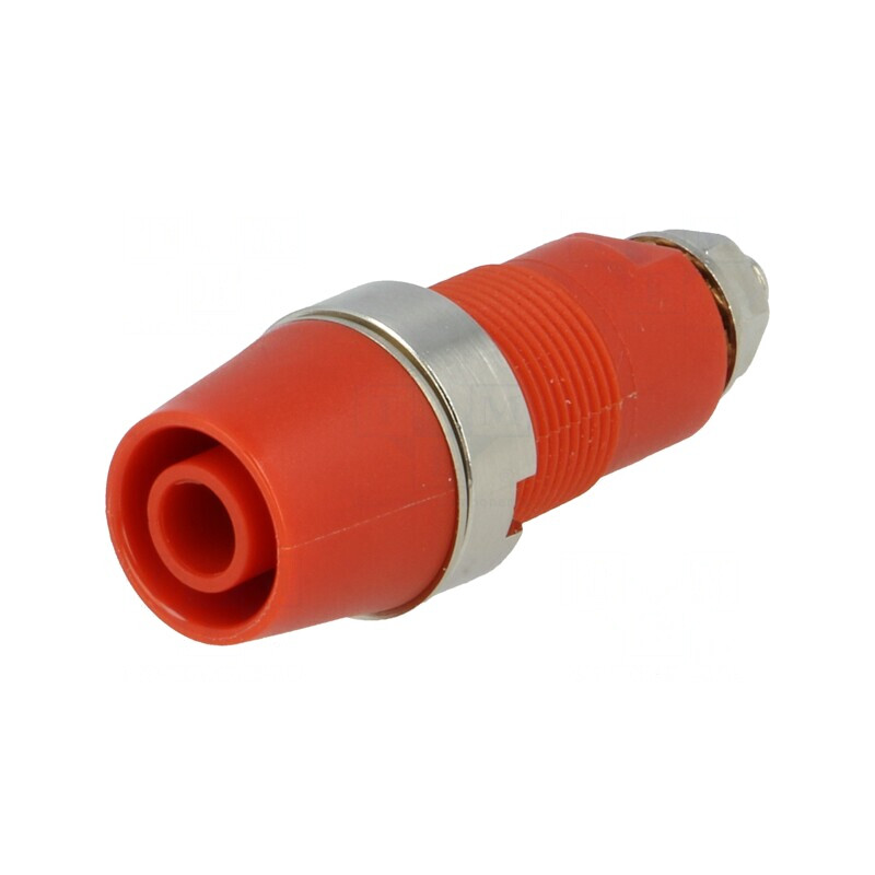 Soclu Banană 4mm 32A Roșu Nichelat 38,7mm | Electronic-mag.ro | Componente Electronice