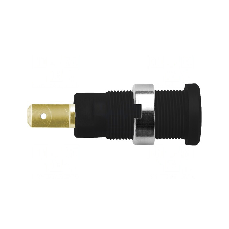 Soclu Banană 2mm 10A Negru Aurit Panou | Electronic-mag.ro | Componente Electronice