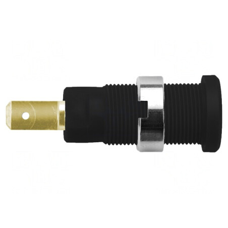 Soclu Banană 2mm 10A Negru Aurit Panou | Electronic-mag.ro | Componente Electronice