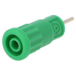 Soclu Banană Verde 4mm 36A 1kV pentru Panou | Electronic-mag.ro | Componente Electronice