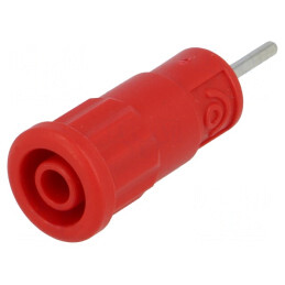 Soclu Banană 4mm 36A 1kV Roșu Panou | Electronic-mag.ro | Componente Electronice