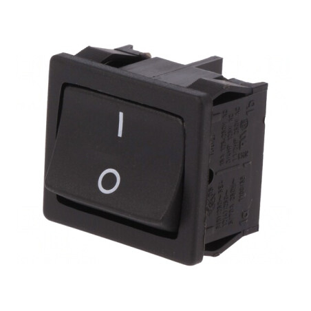Întrerupător Basculant DPST ON-OFF 12A/250V Negru IP40 | Electronic-mag.ro | Componente Electronice