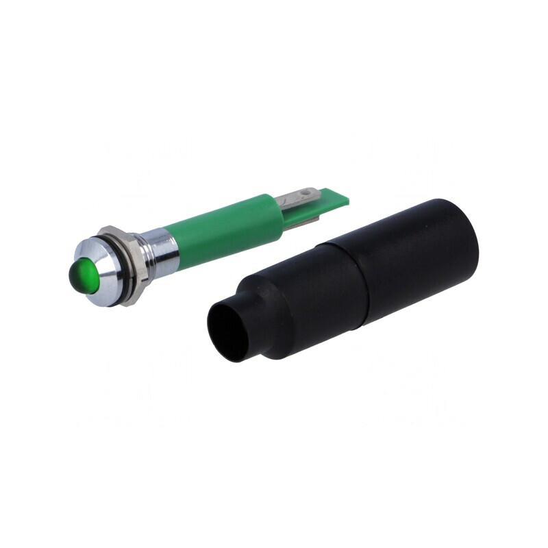 Lampa LED Verde 230V Ø8mm IP67 Plastic | Electronic-mag.ro | Componente Electronice