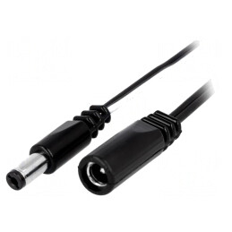 Cablu Prelungitor DC 5,5/2,1 Negru 2x0,5mm2 | Electronic-mag.ro | Componente Electronice