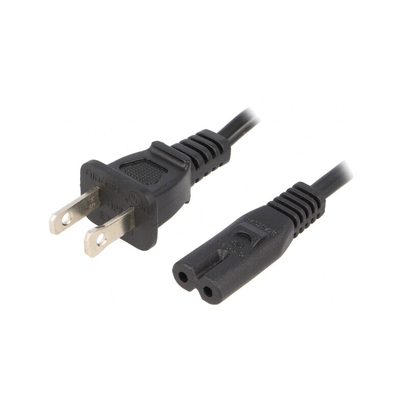 Cablu Alimentare IEC C7 - NEMA 1-15, 3m, Negru | Electronic-mag.ro | Componente Electronice