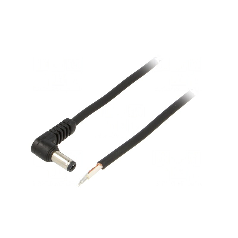 Cablu Alimentare DC 5,5/2,1 Unghi Negru 1,5m | Electronic-mag.ro | Componente Electronice
