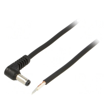 Cablu Alimentare DC 5,5/2,1 Unghi Negru 1,5m | Electronic-mag.ro | Componente Electronice
