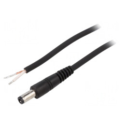Cablu Alimentare DC 5,5/2,5 Negru 1,5m | Electronic-mag.ro | Componente Electronice
