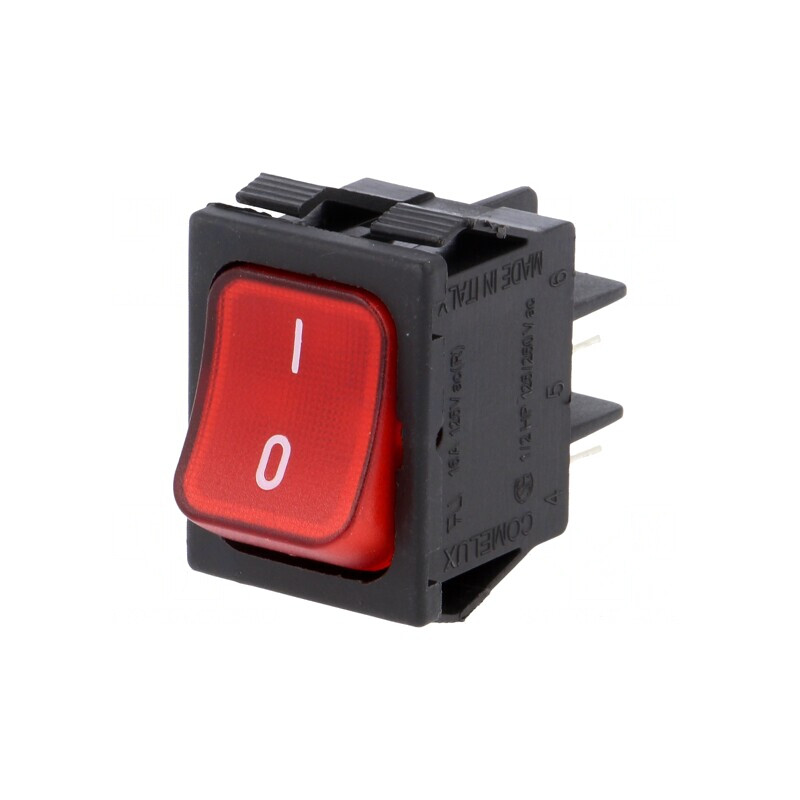 Comutator Basculant ON-OFF 16A 250V Roșu | Electronic-mag.ro | Componente Electronice