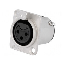 Soclu XLR 3-Pin Mamă cu Buton | Electronic-mag.ro | Componente Electronice