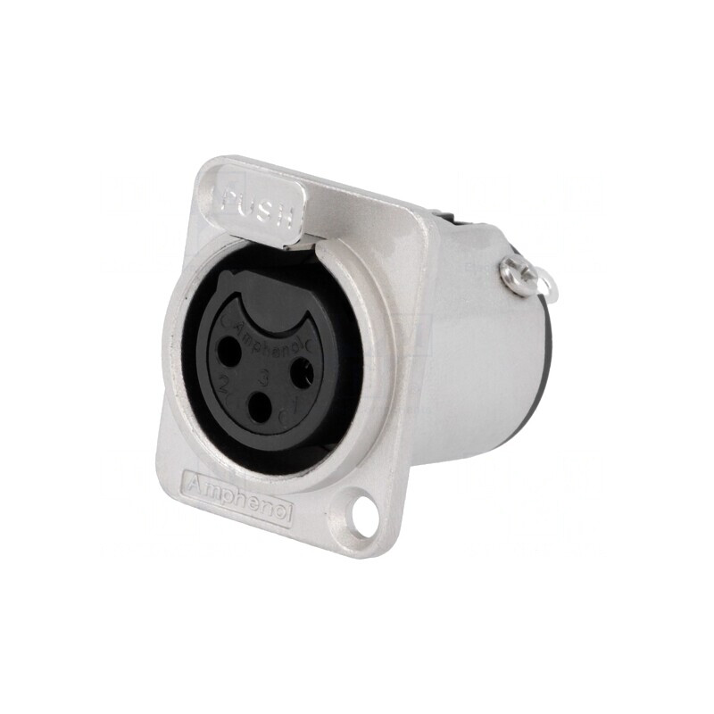 Soclu XLR 3-Pin Mamă cu Buton | Electronic-mag.ro | Componente Electronice