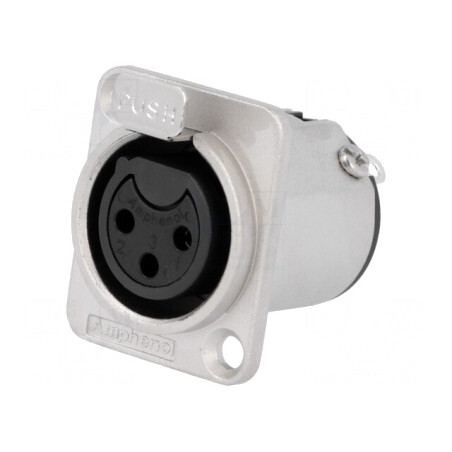 Soclu XLR 3-Pin Mamă cu Buton | Electronic-mag.ro | Componente Electronice