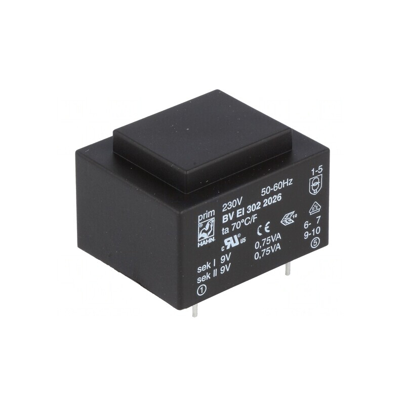Transformator încapsulat 1,5VA 230VAC 9V 9V PCB | Electronic-mag.ro | Componente Electronice Transformator încapsulat 1,5VA 230VAC 9V 9V PCB | Electronic-mag.ro | Componente Electronice