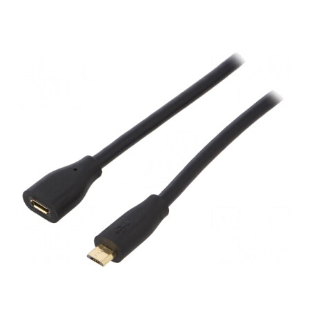 Cablu USB 2.0 Micro USB B 2m Negru | Electronic-mag.ro | Componente Electronice