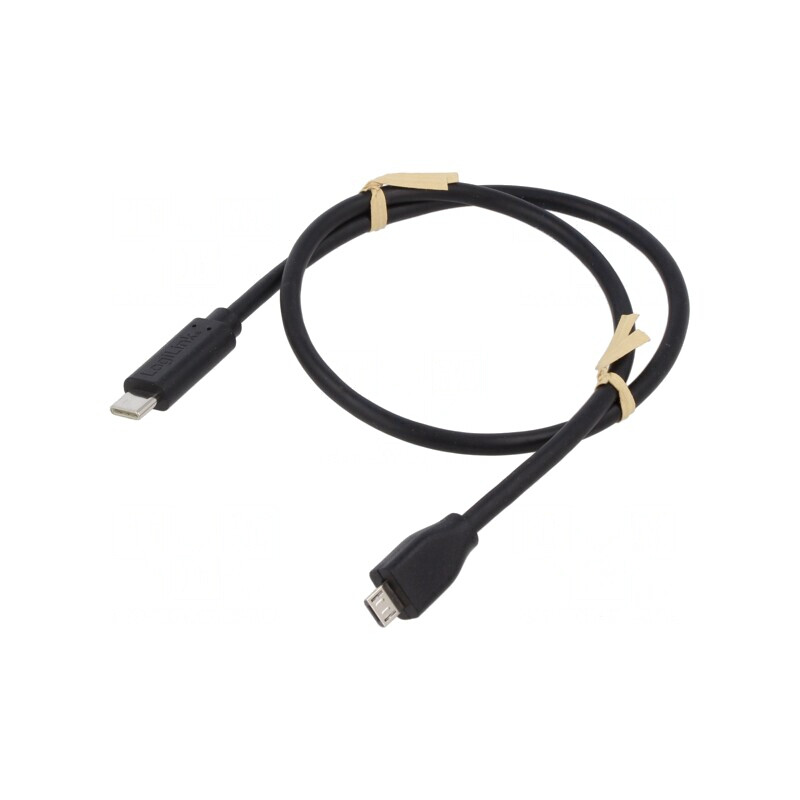 Cablu USB 2.0 USB B Micro la USB C 0,5m Negru 480Mbps | Electronic-mag.ro | Componente Electronice Cablu USB 2.0 USB B Micro la USB C 0,5m Negru 480Mbps | Electronic-mag.ro | Componente Electronice