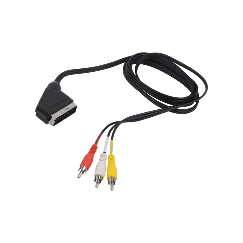 Cablu RCA x3 la SCART 2m Negru | Electronic-mag.ro | Componente Electronice Cablu RCA x3 la SCART 2m Negru | Electronic-mag.ro | Componente Electronice