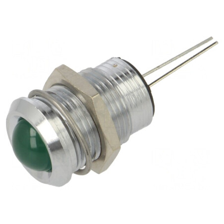 Lampă de control LED verde 14mm 3,5-13VDC 2pin | Electronic-mag.ro | Componente Electronice