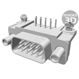Conector D-Sub 9 PIN THT 90° Soclu Tată UNC 4-40 | Electronic-mag.ro | Componente Electronice