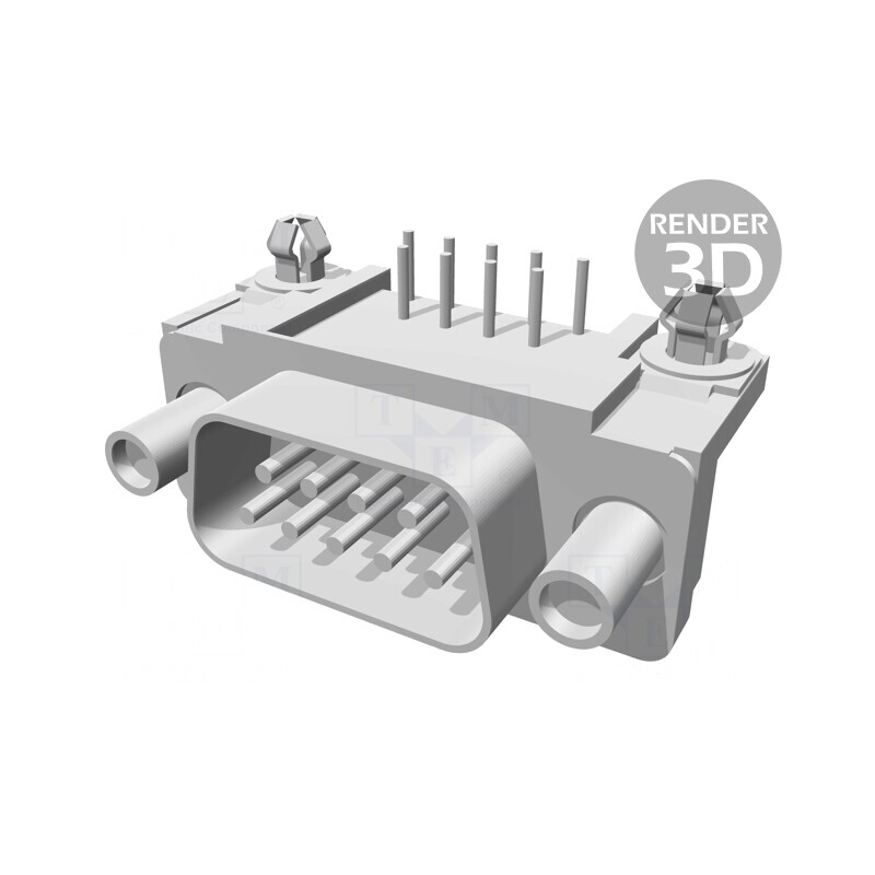 Conector D-Sub 9 PIN THT 90° Soclu Tată UNC 4-40 | Electronic-mag.ro | Componente Electronice