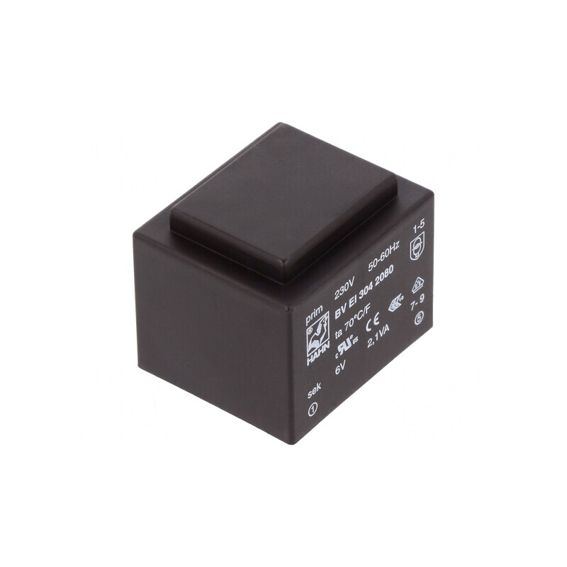 Transformator încapsulat 2,1VA 230VAC 6V 350mA PCB | Electronic-mag.ro | Componente Electronice