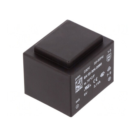 Transformator încapsulat 2,1VA 230VAC 6V 350mA PCB | Electronic-mag.ro | Componente Electronice