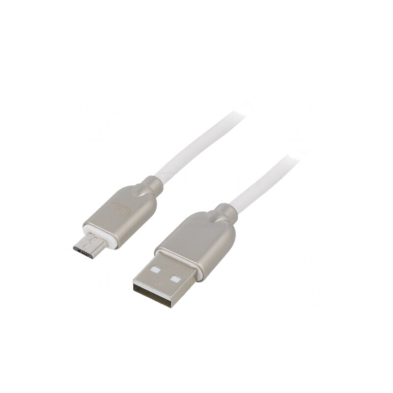 Cablu USB 2.0 A la Micro B 1m Alb Aurit | Electronic-mag.ro | Componente Electronice Cablu USB 2.0 A la Micro B 1m Alb Aurit | Electronic-mag.ro | Componente Electronice