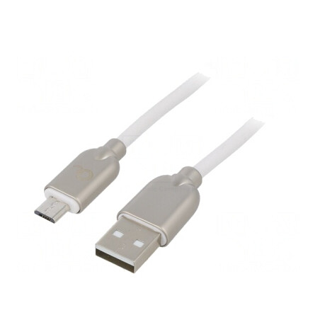 Cablu USB 2.0 A la Micro B 1m Alb Aurit | Electronic-mag.ro | Componente Electronice