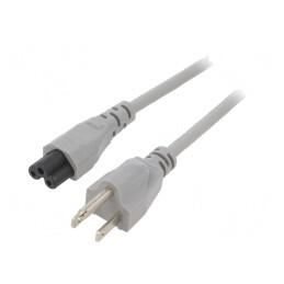 Cablu Alimentare IEC C5 la NEMA 5-15 1.8m Gri 7A | Electronic-mag.ro | Componente Electronice