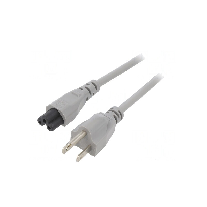 Cablu Alimentare IEC C5 la NEMA 5-15 1.8m Gri 7A | Electronic-mag.ro | Componente Electronice