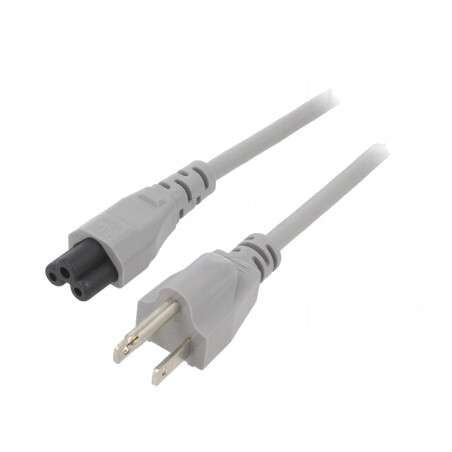 Cablu Alimentare IEC C5 la NEMA 5-15 1.8m Gri 7A | Electronic-mag.ro | Componente Electronice