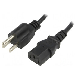 Cablu Alimentare IEC C13 NEMA 5-15 1.5m Negru | Electronic-mag.ro | Componente Electronice