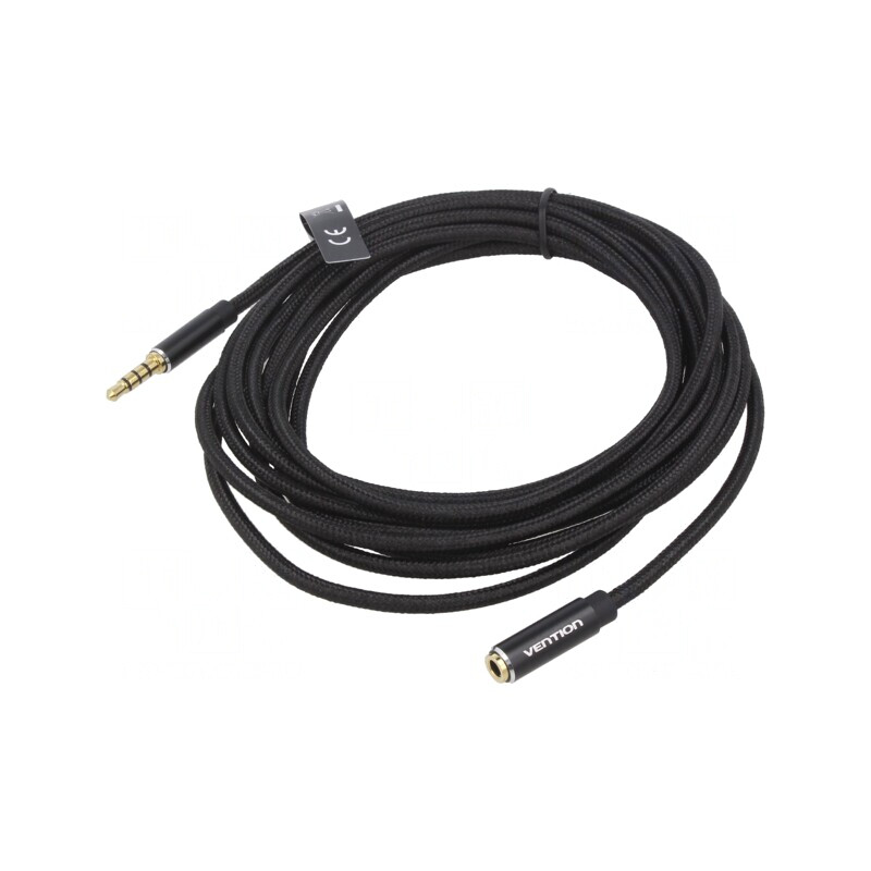 Cablu Audio Jack 3.5mm 4 Pin 3m Negru | Electronic-mag.ro | Componente Electronice