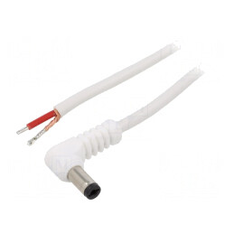 Cablu de Alimentare DC 5,5/2,5 Alb 1,5m | Electronic-mag.ro | Componente Electronice