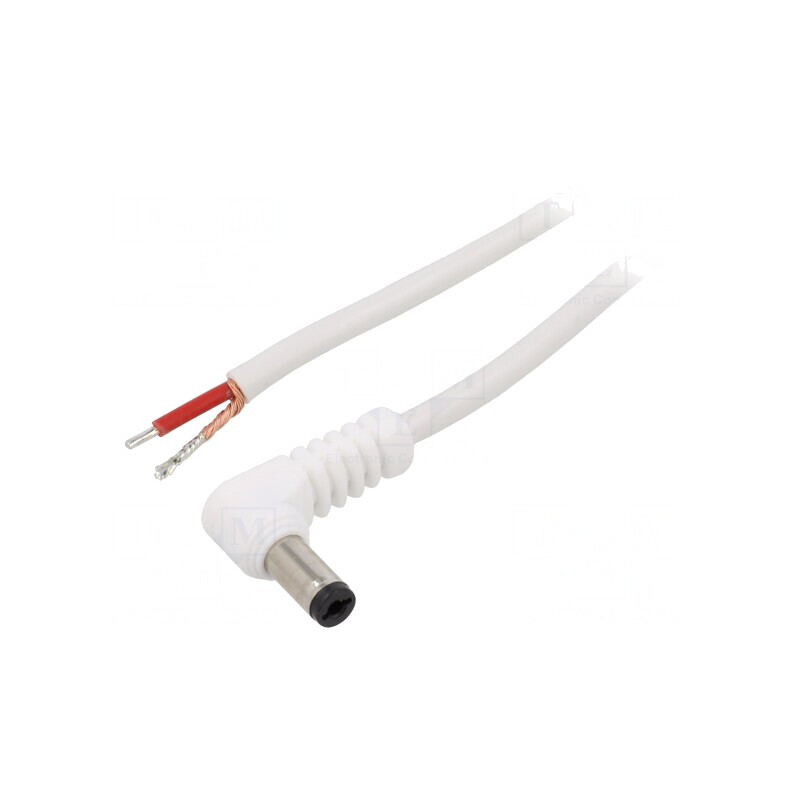 Cablu de Alimentare DC 5,5/2,5 Alb 1,5m | Electronic-mag.ro | Componente Electronice