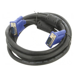 Cablu D-Sub 15 pin HD Negru 3m | Electronic-mag.ro | Componente Electronice